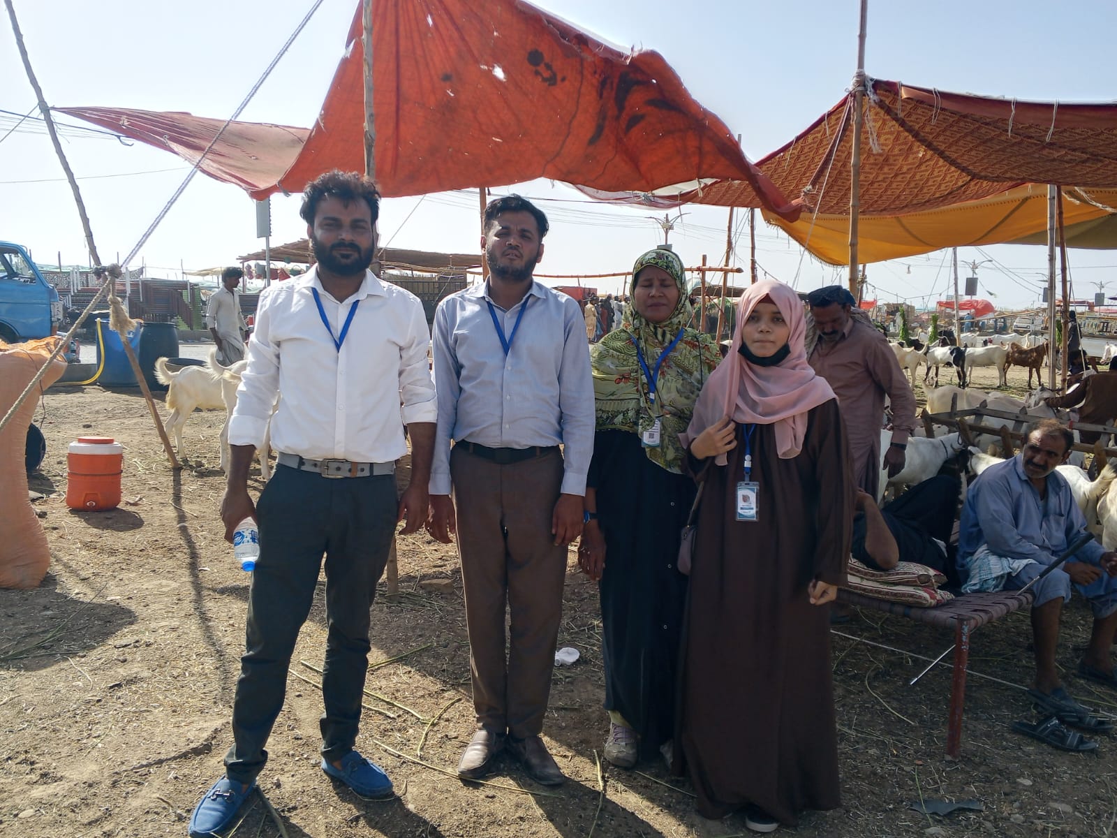 Field team at the market
